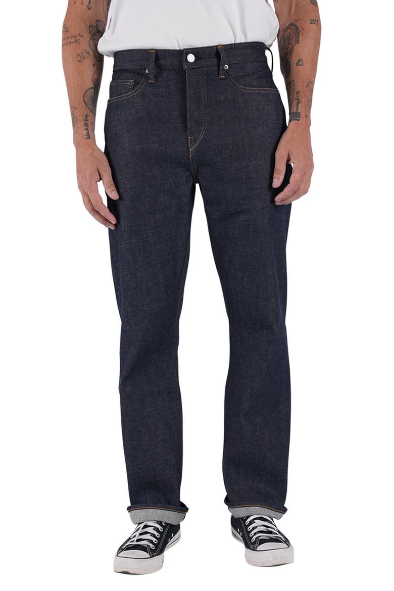 The Pail Loose Straight Leg 14-Ounce Stretch Selvedge Jeans, Main, color, INDIGO RAW