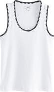 NEXT Monochrome Embroidered Cotton Rib Tank