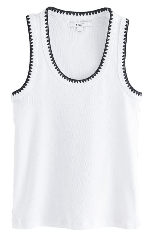 Next Monochrome Embroidered Cotton Rib Tank