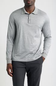 Canali Silk & Cotton Long Sleeve Polo