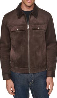 Cole Haan Faux Suede Trucker Jacket