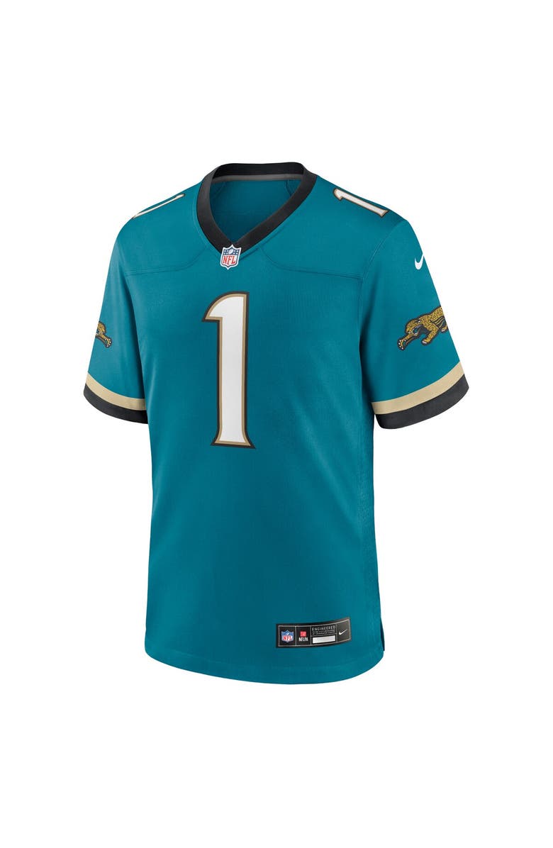 Nike Men's Nike Travis Etienne Jr Teal Jacksonville Jaguars Prowler Throwback Player Game Jersey, Alternate, color, Teal