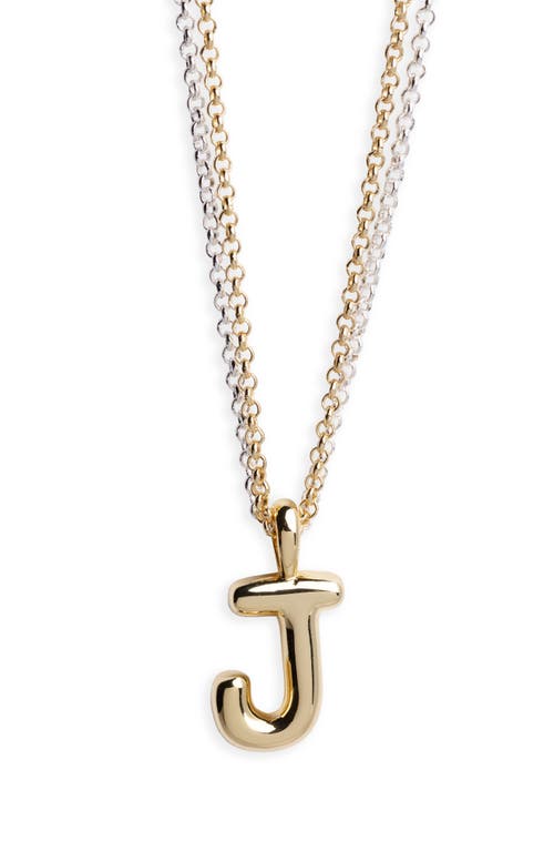 Argento Vivo Puffy J Initial Pendant Necklace In Gold