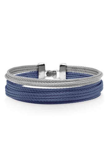 Alor Classique Stainless Steel Stackable Bangle Bracelet In Blue