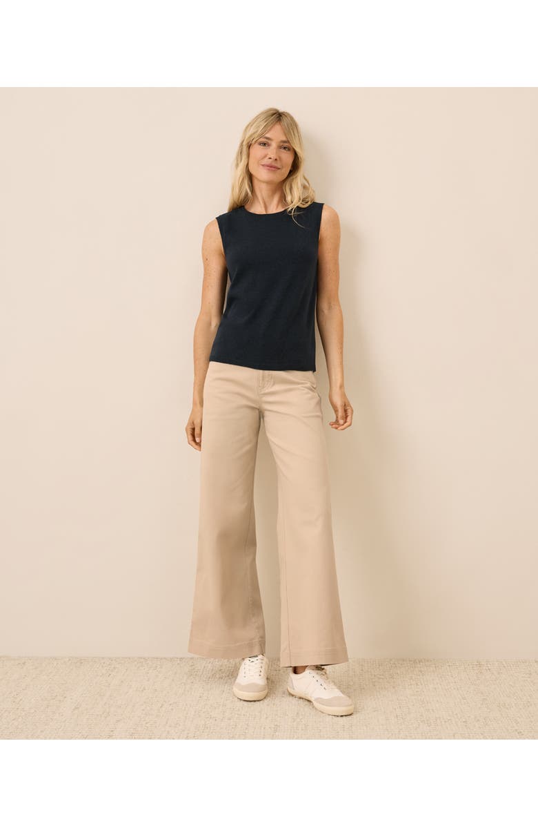 Pact Organic Classic Fine Knit Shell, Alternate, color, Midnight Blue Heather