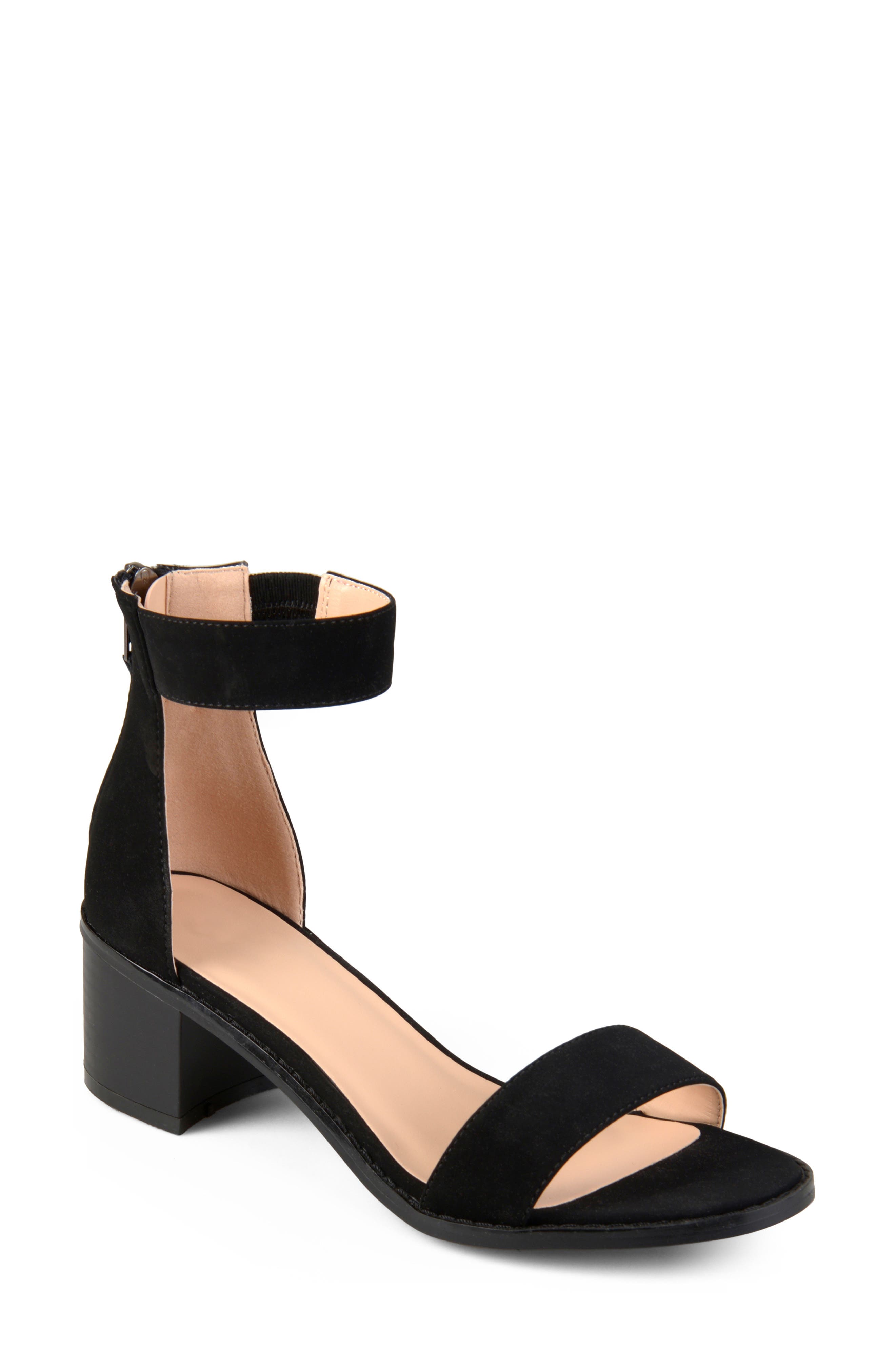 Journee Collection Percy Open Toe Heeled Sandal, Main, color, Black