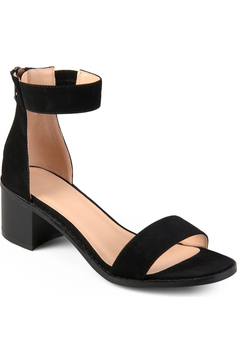 Journee Collection Percy Open Toe Heeled Sandal, Main, color, Black