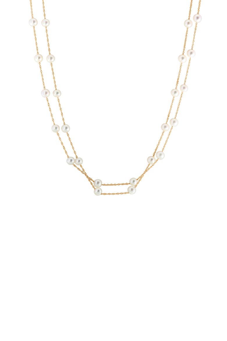 14K Yellow Gold Freshwater Pearl Double-Strand Necklace, Alternate, color, 14K Gold