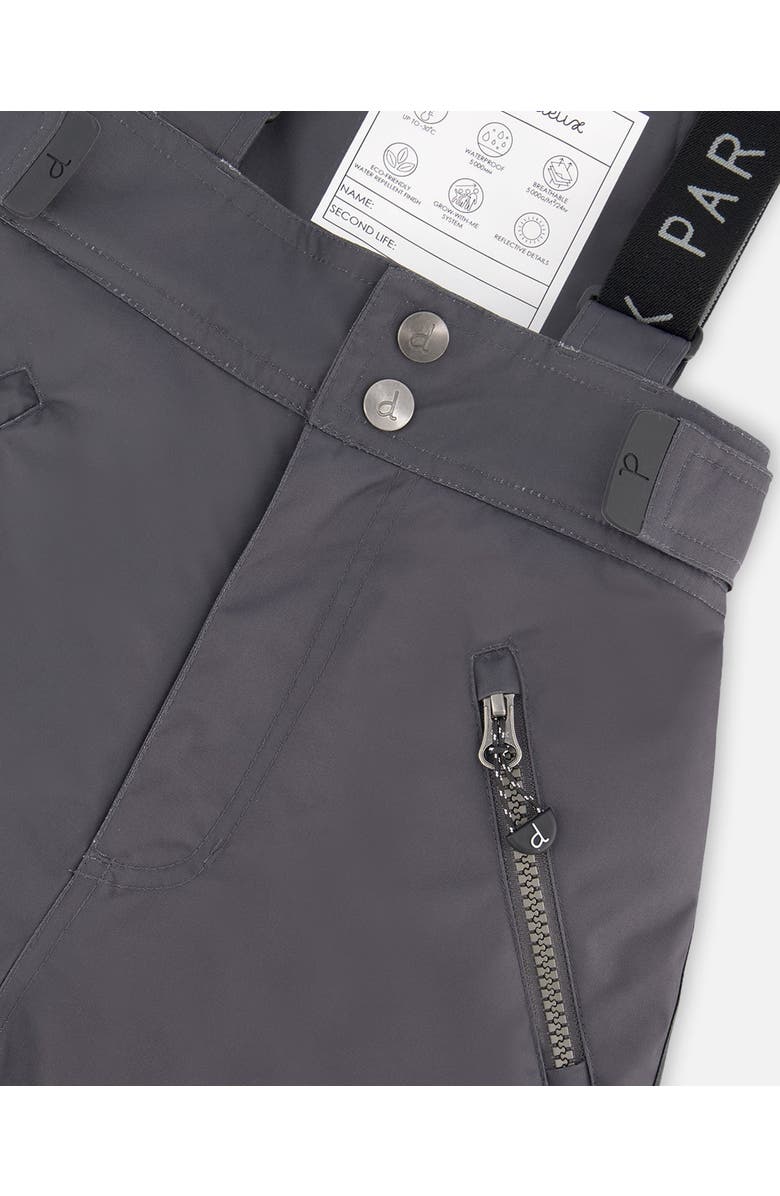 Deux par Deux Kids Unisex Solid Play Snow Pants, Alternate, color, Dark Gray