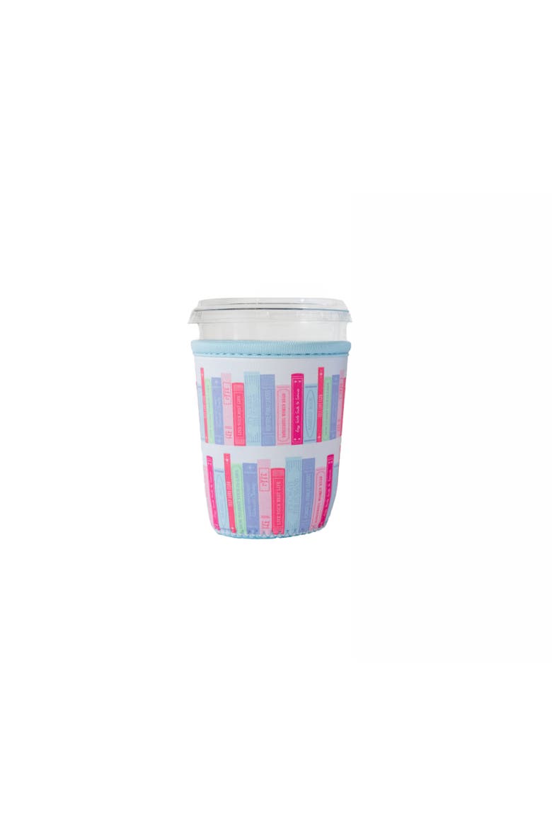 Bookshelf Print Beverage Sleeves, Main, color, Small (Blue)