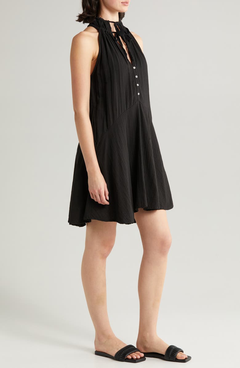 Elan Button Front Cotton Cover-Up Minidress, Alternate, color,
