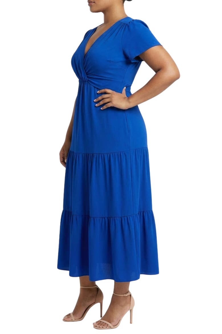 Twist Front Tiered Maxi Dress, Alternate, color, BLUE