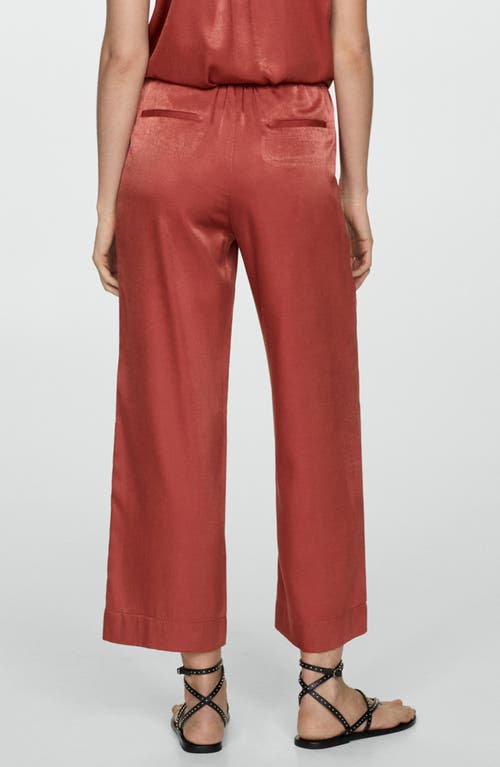 Mango Satin Crop Pants Red In Red
