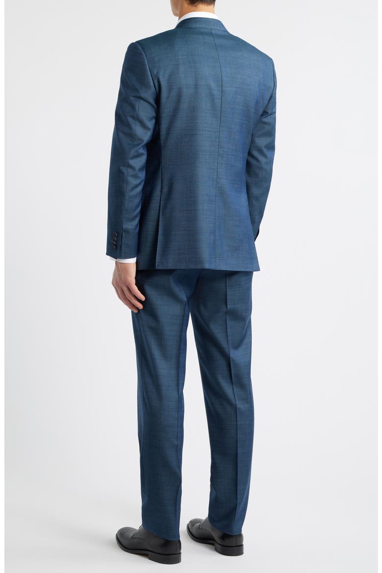 Siena Regular Fit Dark Green Denim Effect Wool Suit, Alternate, color, DARK GREEN