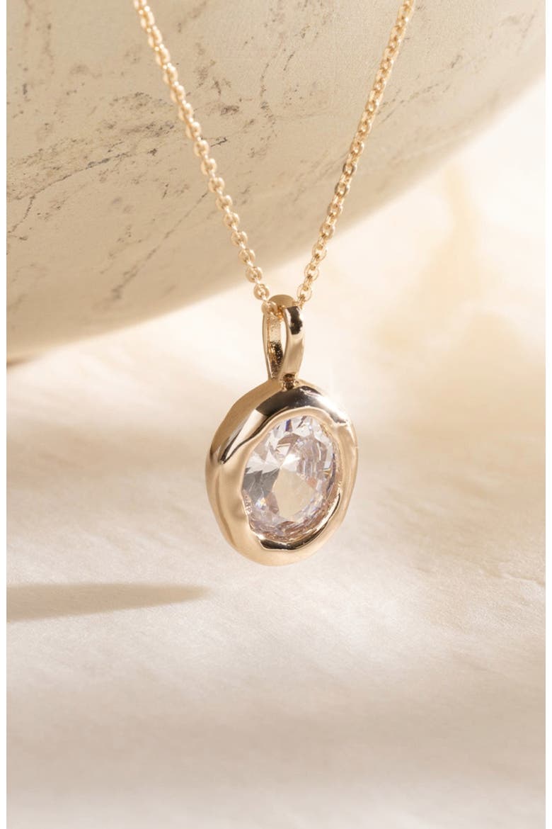 Tova Bezel Set Organic Charm Necklace, Alternate, color, Gold Vermeil