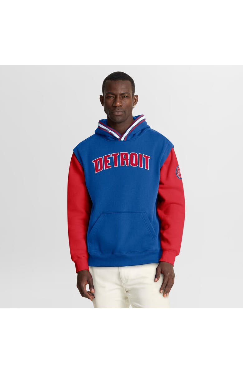 FANATICS Men's Fanatics  Blue/Red Detroit Pistons Half Court Shot Clock Fastbreak Hoodie, Main, color, Blue