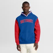 FANATICS Men's Fanatics  Blue/Red Detroit Pistons Half Court Shot Clock Fastbreak Hoodie