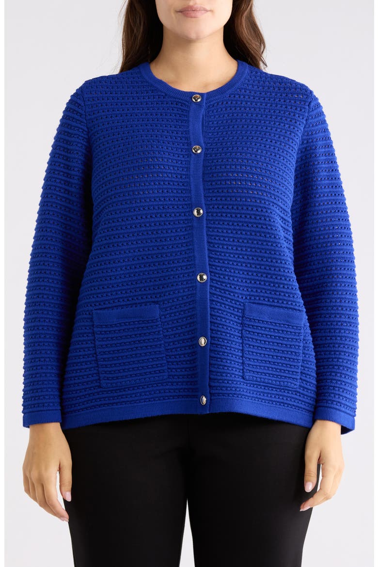 Textured Stitch Cardigan, Main, color, ROYAL SIGNATURE
