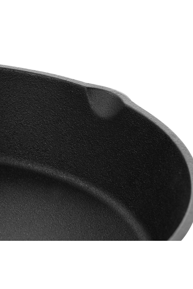 10 Inch Round Preseasoned Cast Iron Frying Pan with Handle, Alternate, color, Black