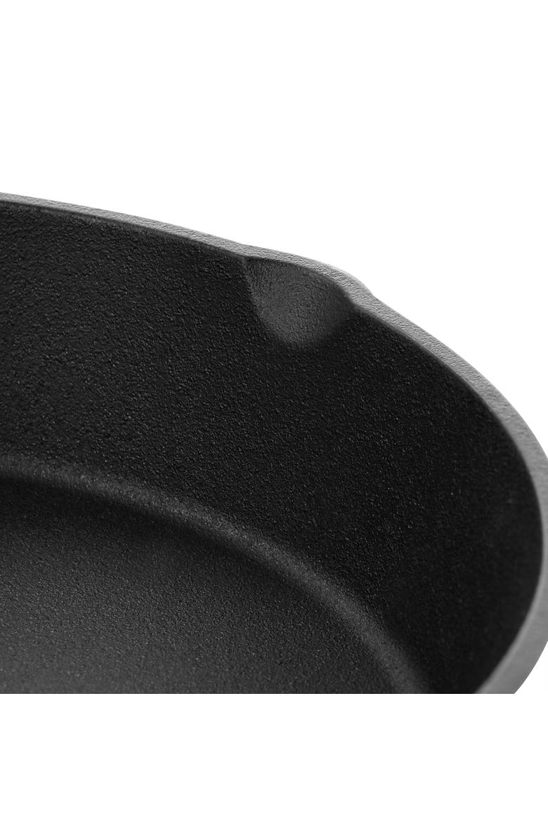 Megachef 10 Inch Round Preseasoned Cast Iron Frying Pan with Handle, Alternate, color, Black