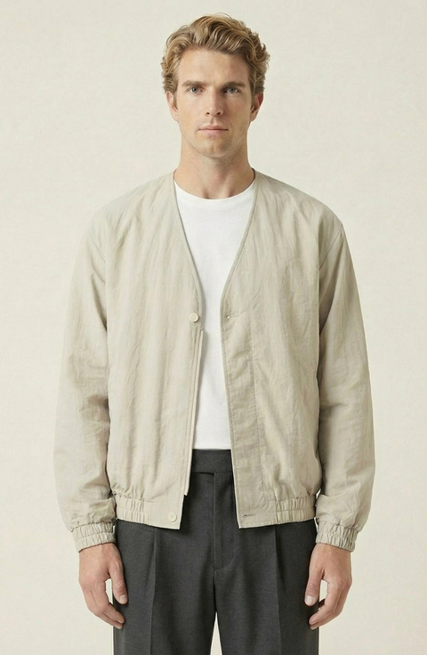 Lightweight Elastic Hem Bomber Jacket