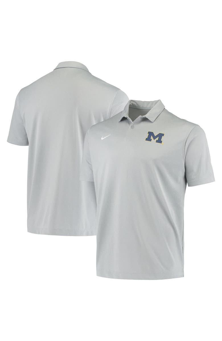 Nike Men's Nike Gray Michigan Wolverines College Performance Polo, Main, color,
