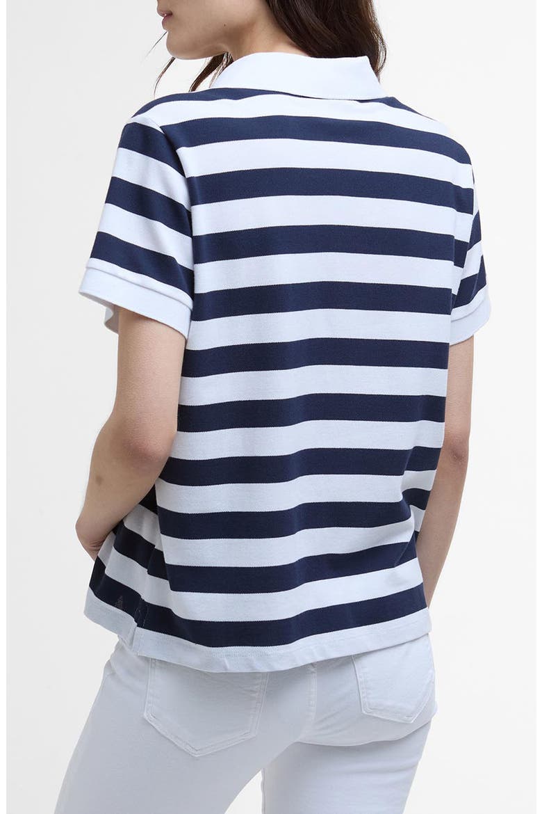Ashbourne Stripe Stretch Cotton Polo Shirt, Alternate, color, NAVY STRIPE