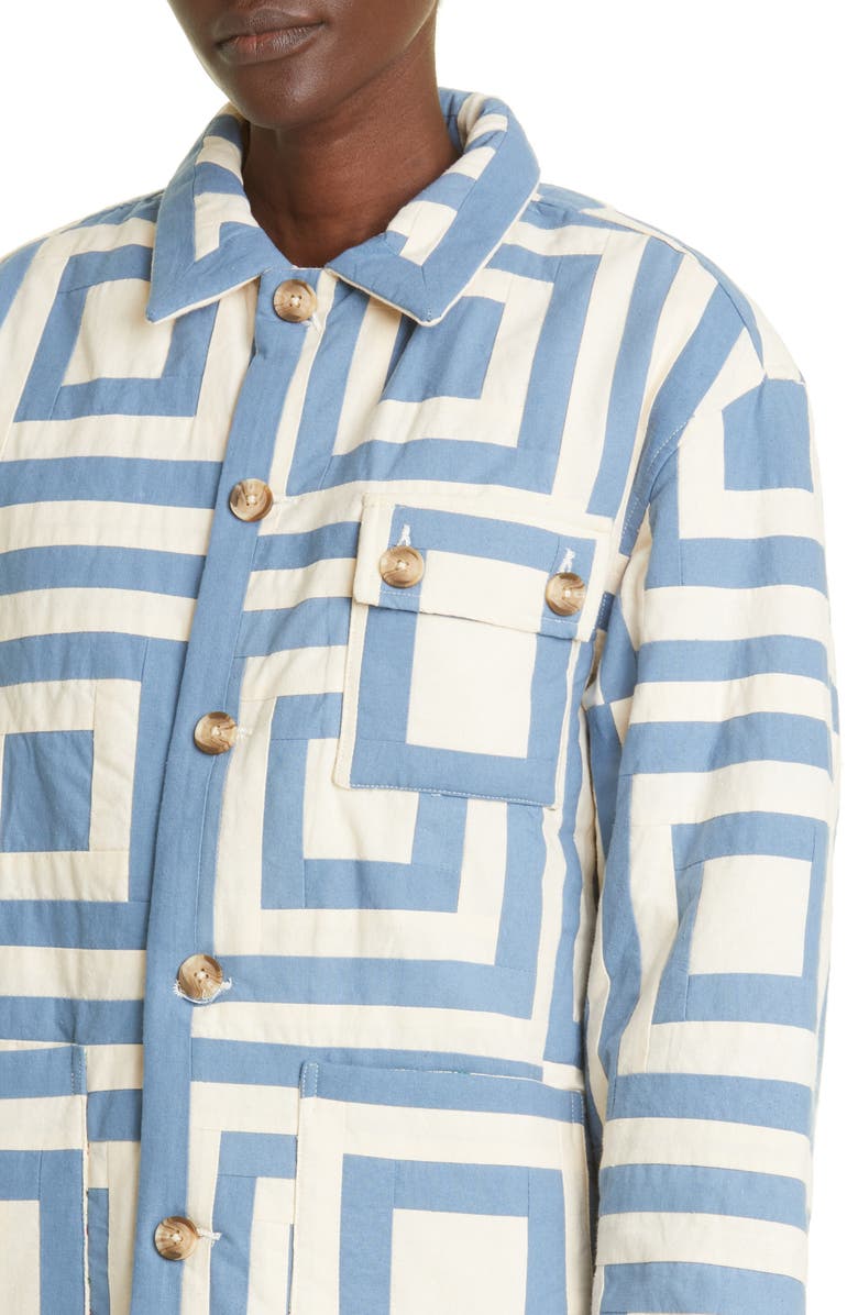 Bode White House Steps Quilted Reversible Jacket, Alternate, color,