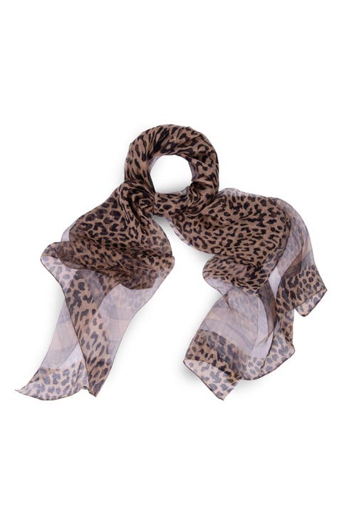 Leopard Print Silk Scarf