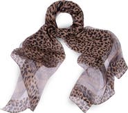 SAACHI Leopard Print Silk Scarf