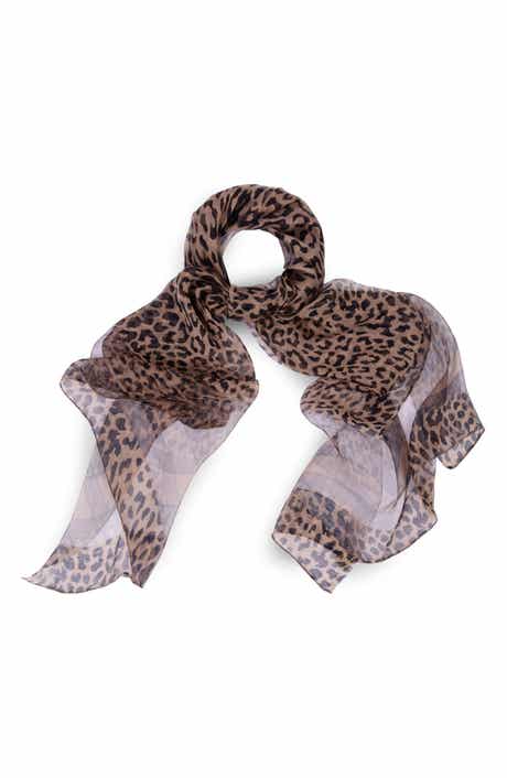 Leopard Print Silk Scarf