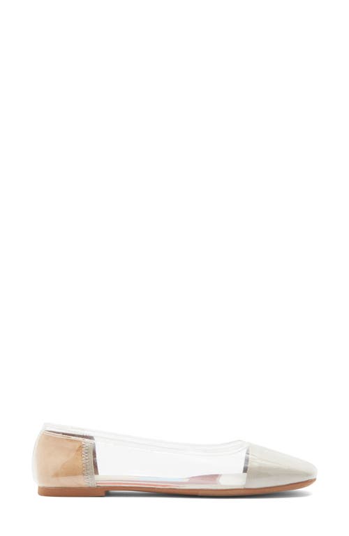 Jeffrey Campbell Perception Square Toe Flat In Transparent