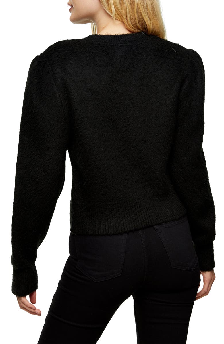 Topshop Brushed Argyle Cardigan, Alternate, color,