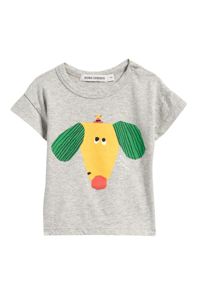 Happy Dog Organic Cotton T-Shirt, Main, color, HEATHER GREY