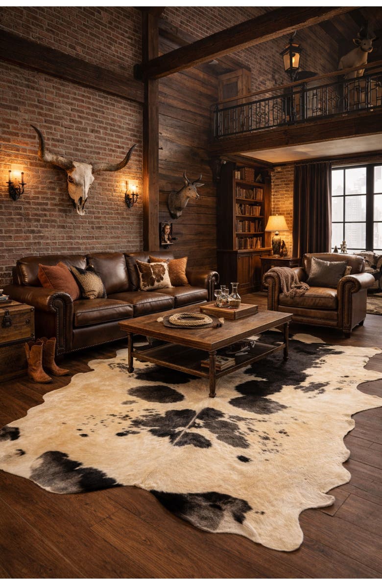 Rhacam Eco Hides RH Rugs Audrey Black and white Cowhide Rug 9'5" × 6'7", Alternate, color, Black And White