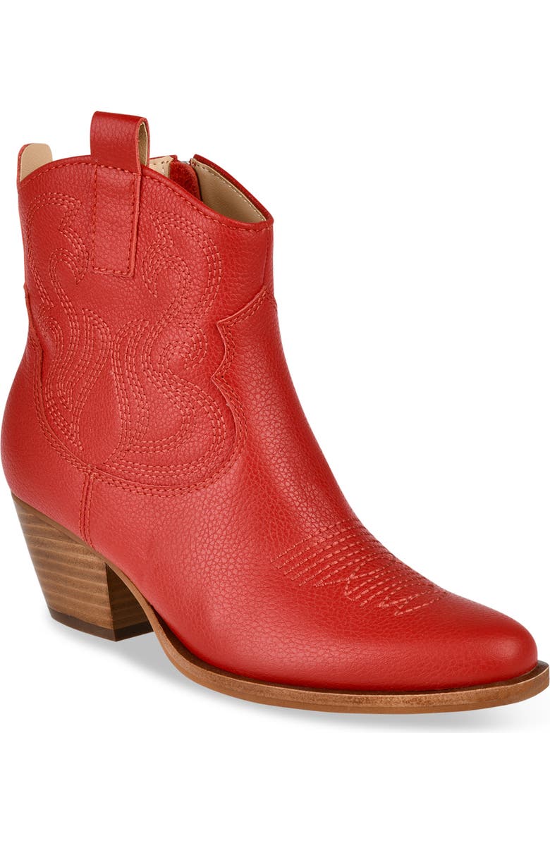 Dolce Vita Shania Waterproof Western Boot, Main, color, Cherry Leather H2o