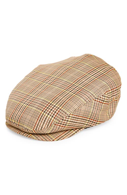 Brixton Hooligan Herringbone Driving Cap In Neutral
