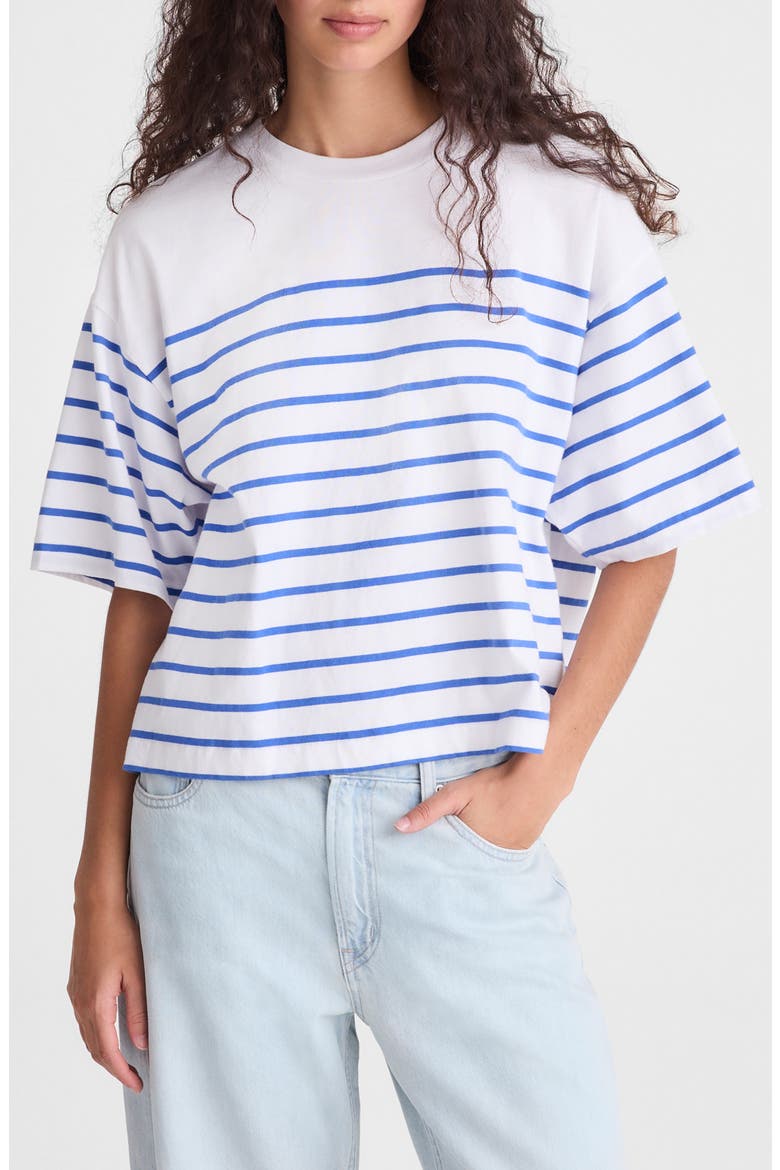The Boxy Crop Jersey T-Shirt, Main, color, RETRO BLUE