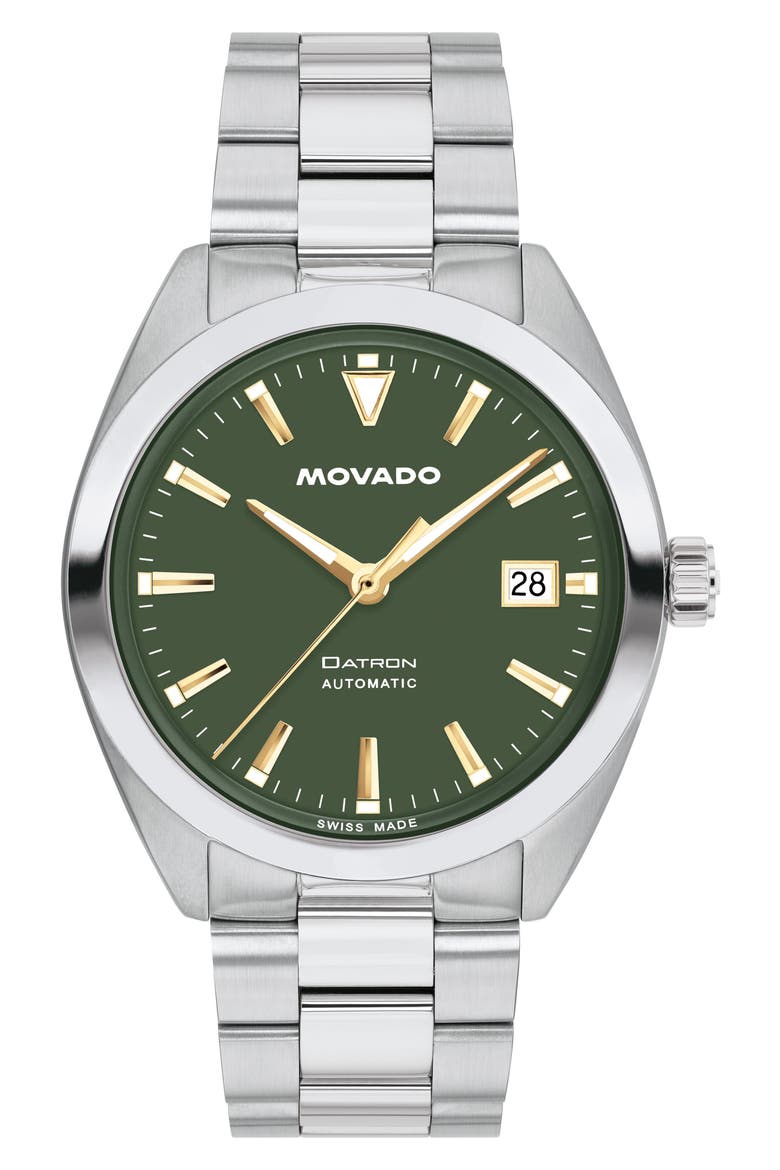 Datron Automatic Bracelet Watch, 40mm, Main, color, GREEN