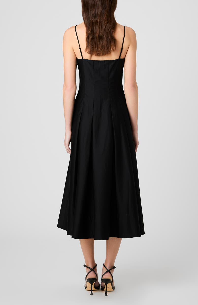 French Connection Pleated Stretch Cotton Sateen Midi Dress, Alternate, color, 