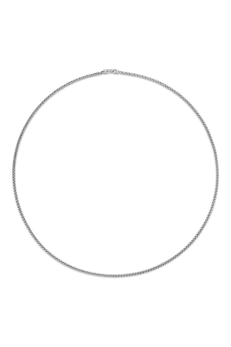 Men's Wheat Chain Necklace in 18K Yellow Gold or Sterling Silver, 2.5mm, Alternate, color, STERLING SILVER