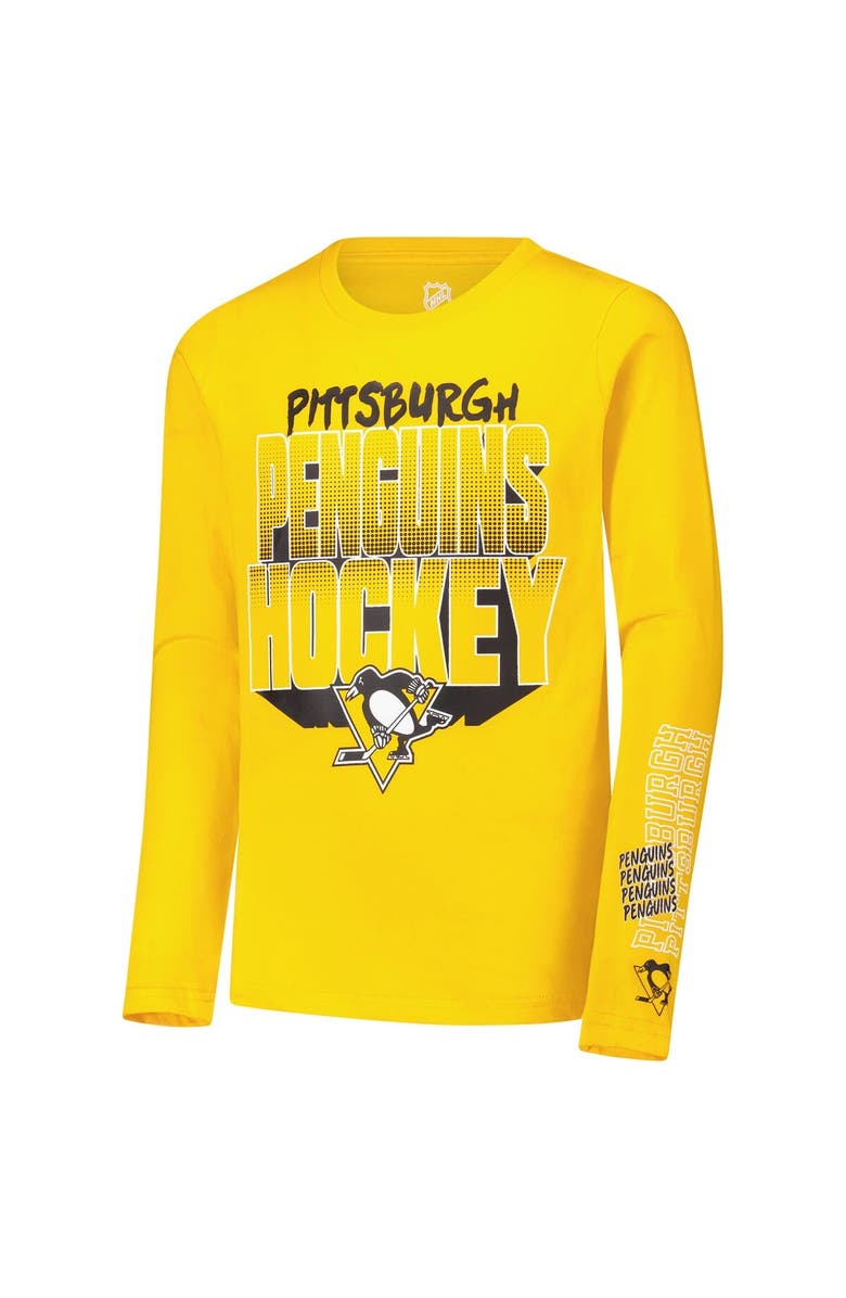 Outerstuff Youth Gold Pittsburgh Penguins Standout Long Sleeve T-Shirt, Alternate, color, 