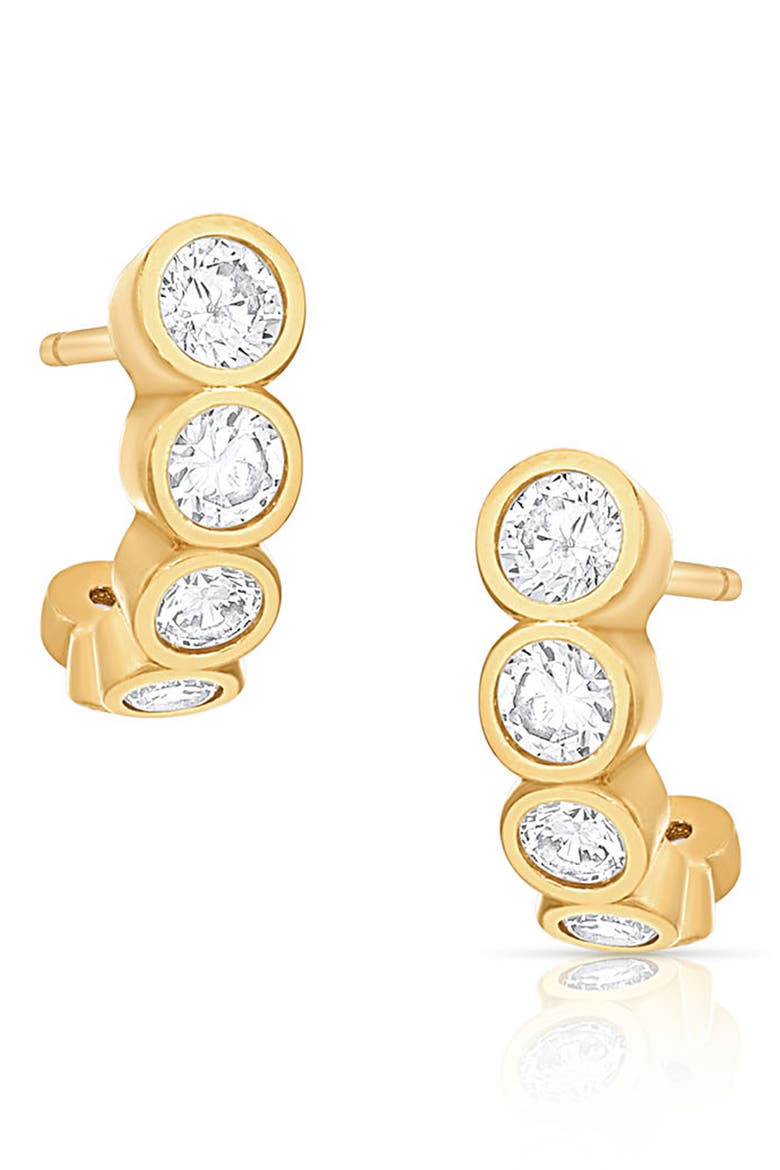 Astrid Cubic Zirconia Hoop Earrings, Main, color, 14K GOLD PLATED