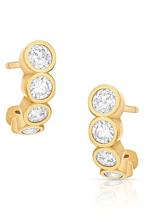 Thatch Astrid Cubic Zirconia Hoop Earrings In 14k Gold Plated