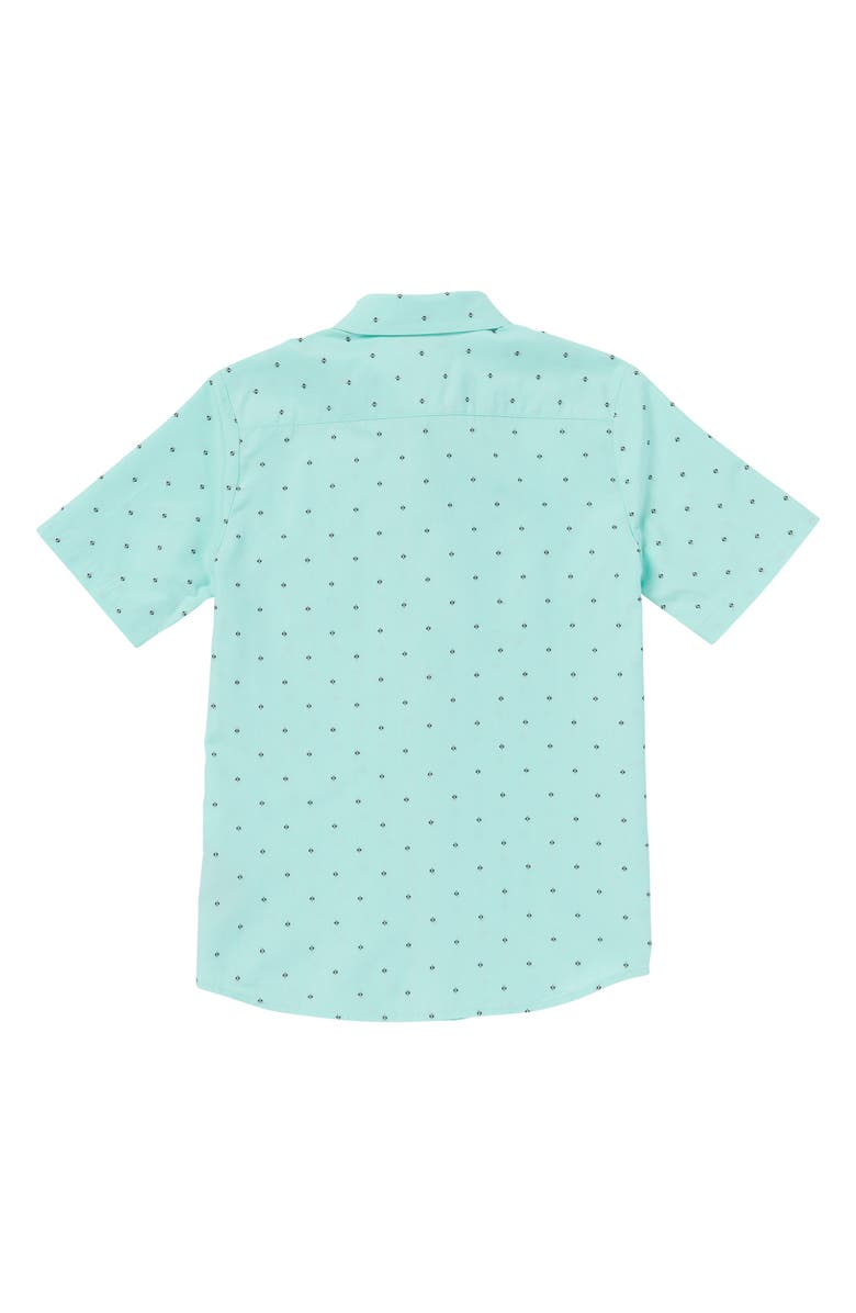 Volcom Kids' Geo Print Short Sleeve Button-Up Shirt, Alternate, color, 