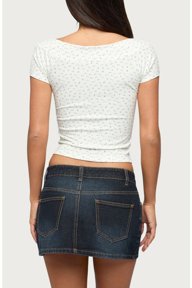 Raglan Floral Boat Neck Top, Alternate, color, WHITE