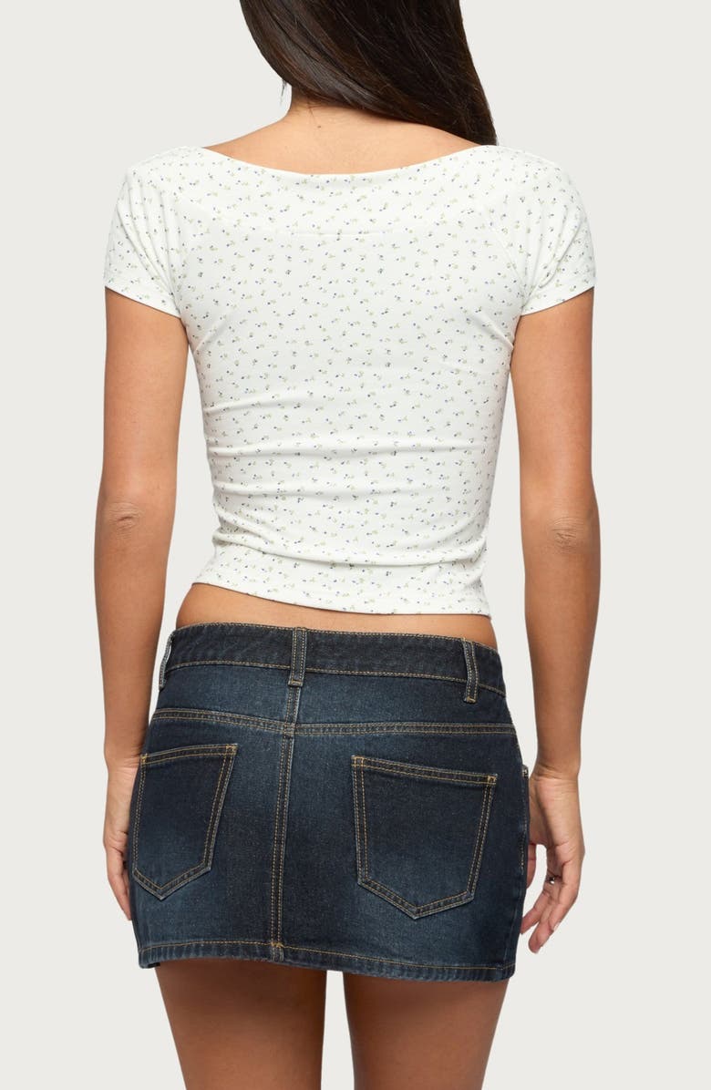 EDIKTED Raglan Floral Boat Neck Top, Alternate, color, 