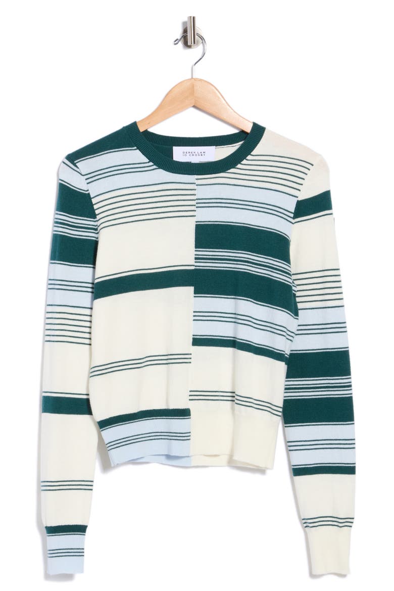 Maylee Cotton & Wool Sweater, Main, color, BLACK/ BLUE SPLICE