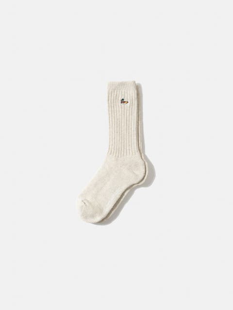 Duck Logo Ribbed Crew Socks