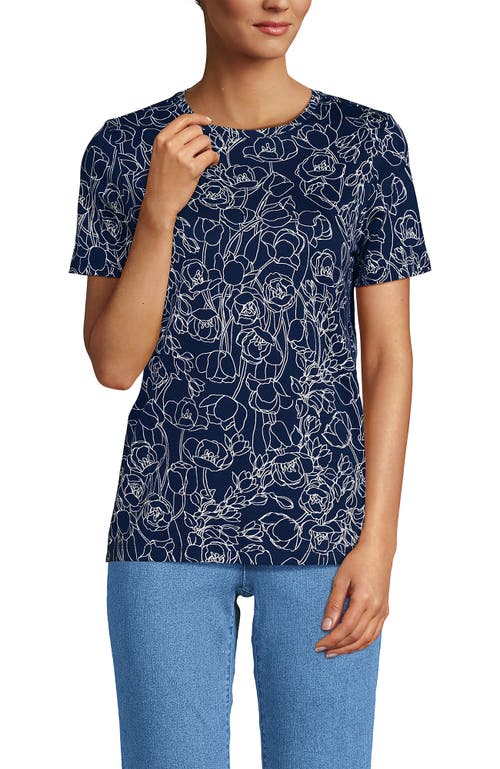 Lands' End Relaxed Supima Cotton Crew Neck T-shirt In Blue